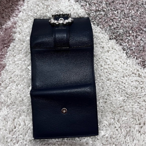 Jimmy Choo Cheri Cosmos Leather CZ Jewel Card Holder Small Trifold Walle… - Picture 6 of 6